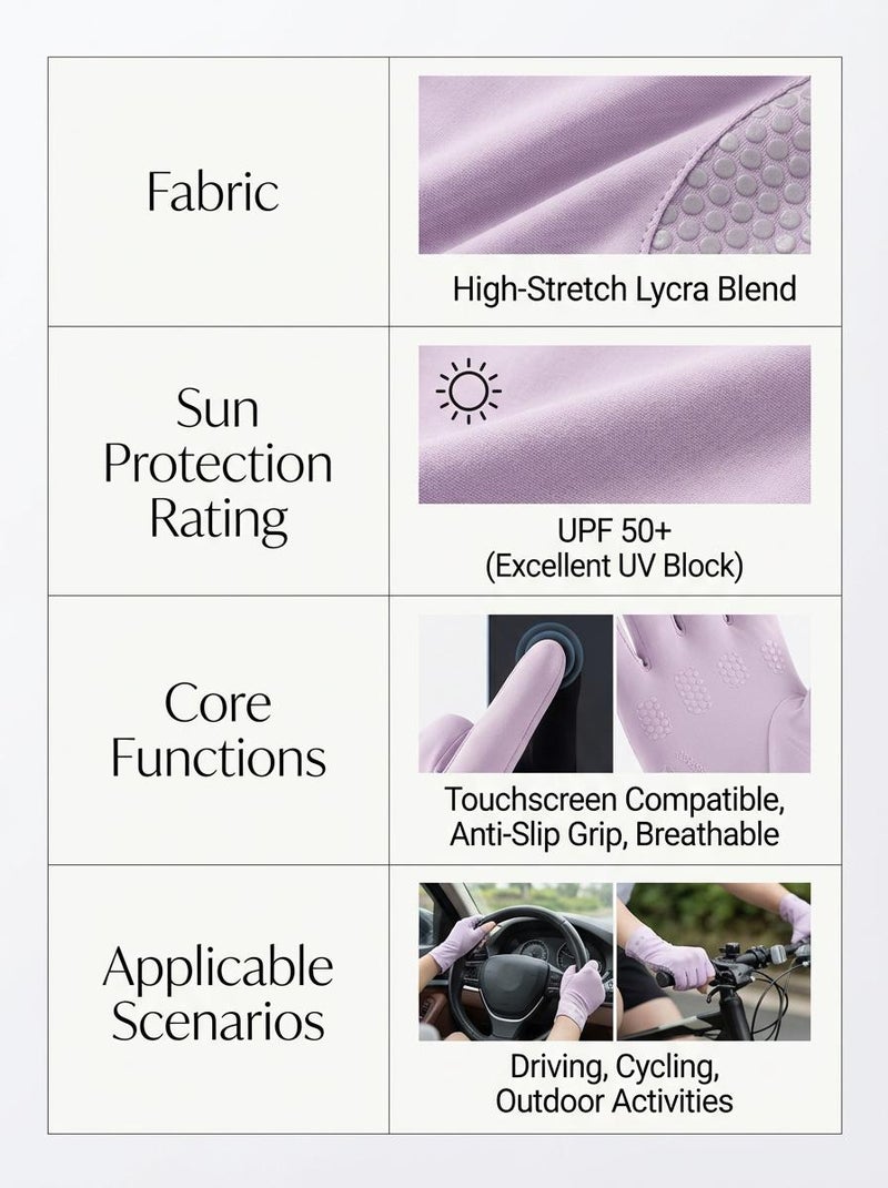 Women's Driving Gloves,Non-Slip Sun Protection Summer Uv Protection Long Gloves - Image 2